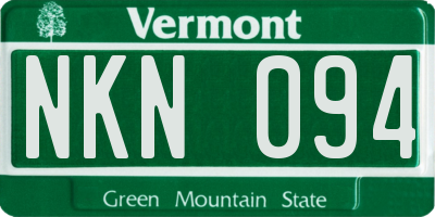 VT license plate NKN094