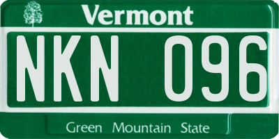 VT license plate NKN096