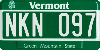 VT license plate NKN097