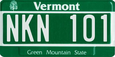 VT license plate NKN101