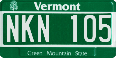 VT license plate NKN105