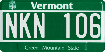 VT license plate NKN106