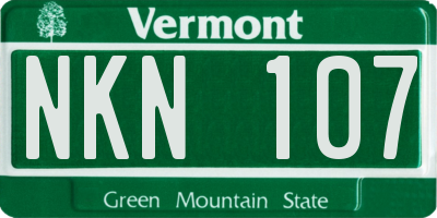 VT license plate NKN107