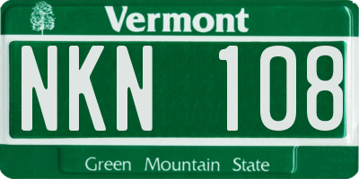 VT license plate NKN108