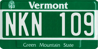 VT license plate NKN109