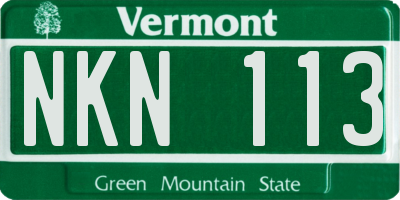 VT license plate NKN113