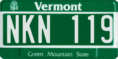VT license plate NKN119