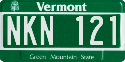 VT license plate NKN121