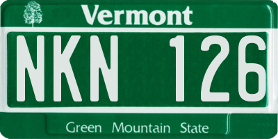 VT license plate NKN126