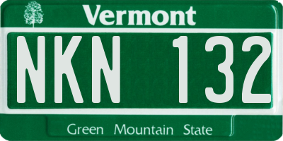 VT license plate NKN132