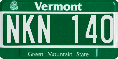 VT license plate NKN140
