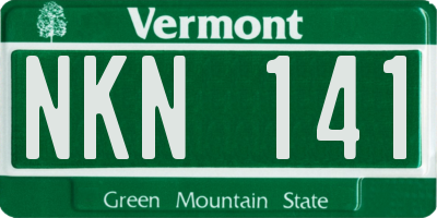 VT license plate NKN141
