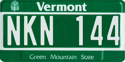 VT license plate NKN144