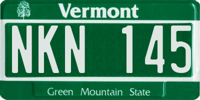 VT license plate NKN145