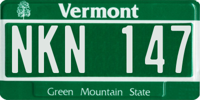 VT license plate NKN147