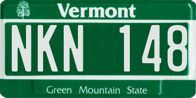 VT license plate NKN148
