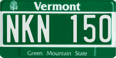 VT license plate NKN150
