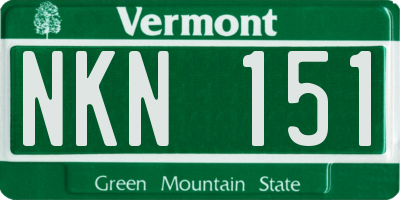 VT license plate NKN151