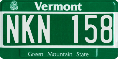 VT license plate NKN158