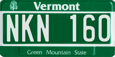 VT license plate NKN160