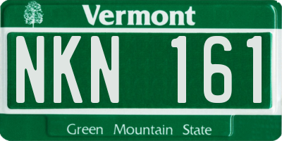 VT license plate NKN161