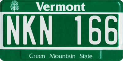 VT license plate NKN166