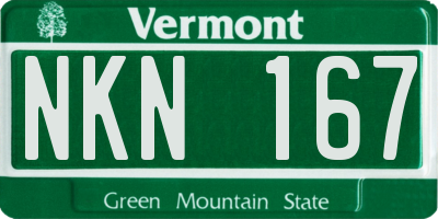 VT license plate NKN167