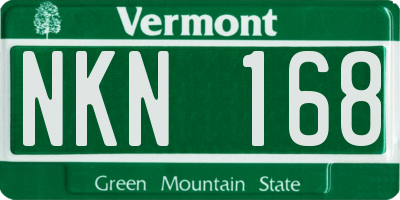 VT license plate NKN168