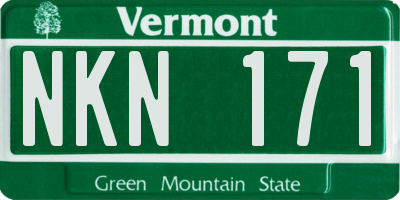 VT license plate NKN171