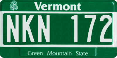VT license plate NKN172