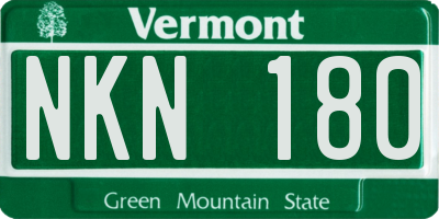 VT license plate NKN180