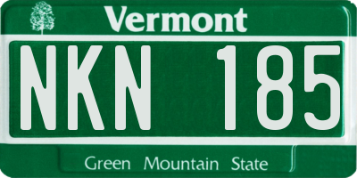 VT license plate NKN185