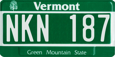 VT license plate NKN187