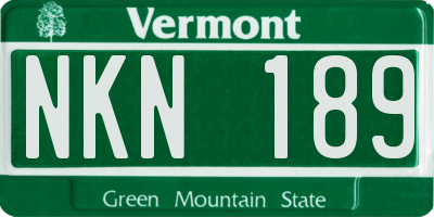 VT license plate NKN189