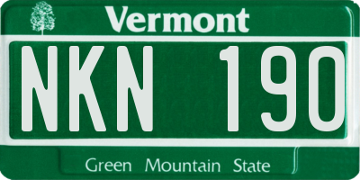 VT license plate NKN190