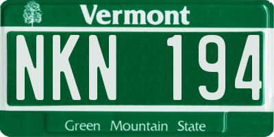 VT license plate NKN194