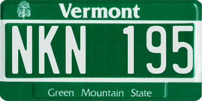 VT license plate NKN195