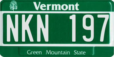 VT license plate NKN197