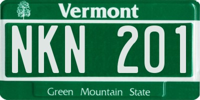 VT license plate NKN201