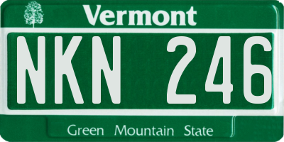 VT license plate NKN246