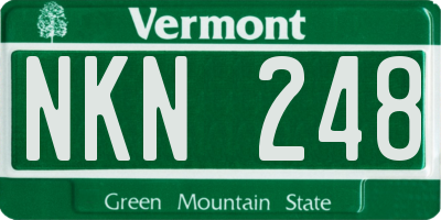 VT license plate NKN248