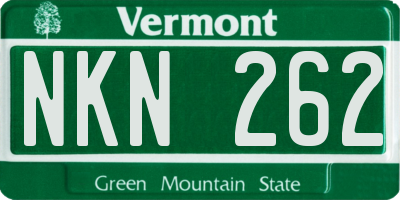 VT license plate NKN262
