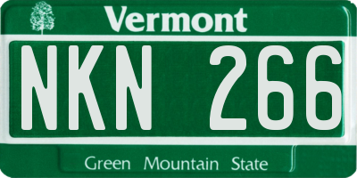 VT license plate NKN266
