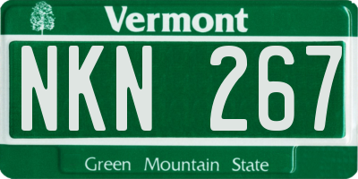VT license plate NKN267