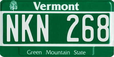 VT license plate NKN268