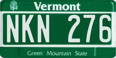 VT license plate NKN276
