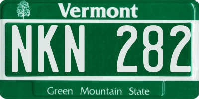 VT license plate NKN282