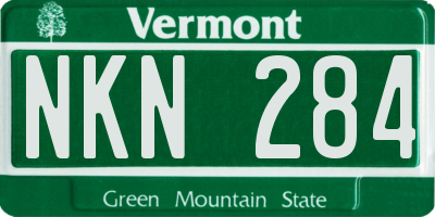 VT license plate NKN284