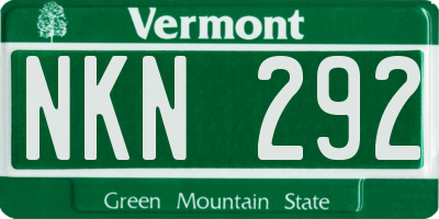 VT license plate NKN292