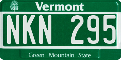 VT license plate NKN295